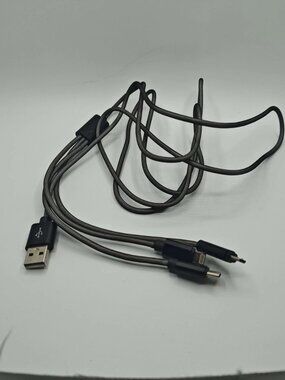 3-in-1 10ft Charging Cable – USB-C, Micro USB – Fast Charger BLK Good Condition